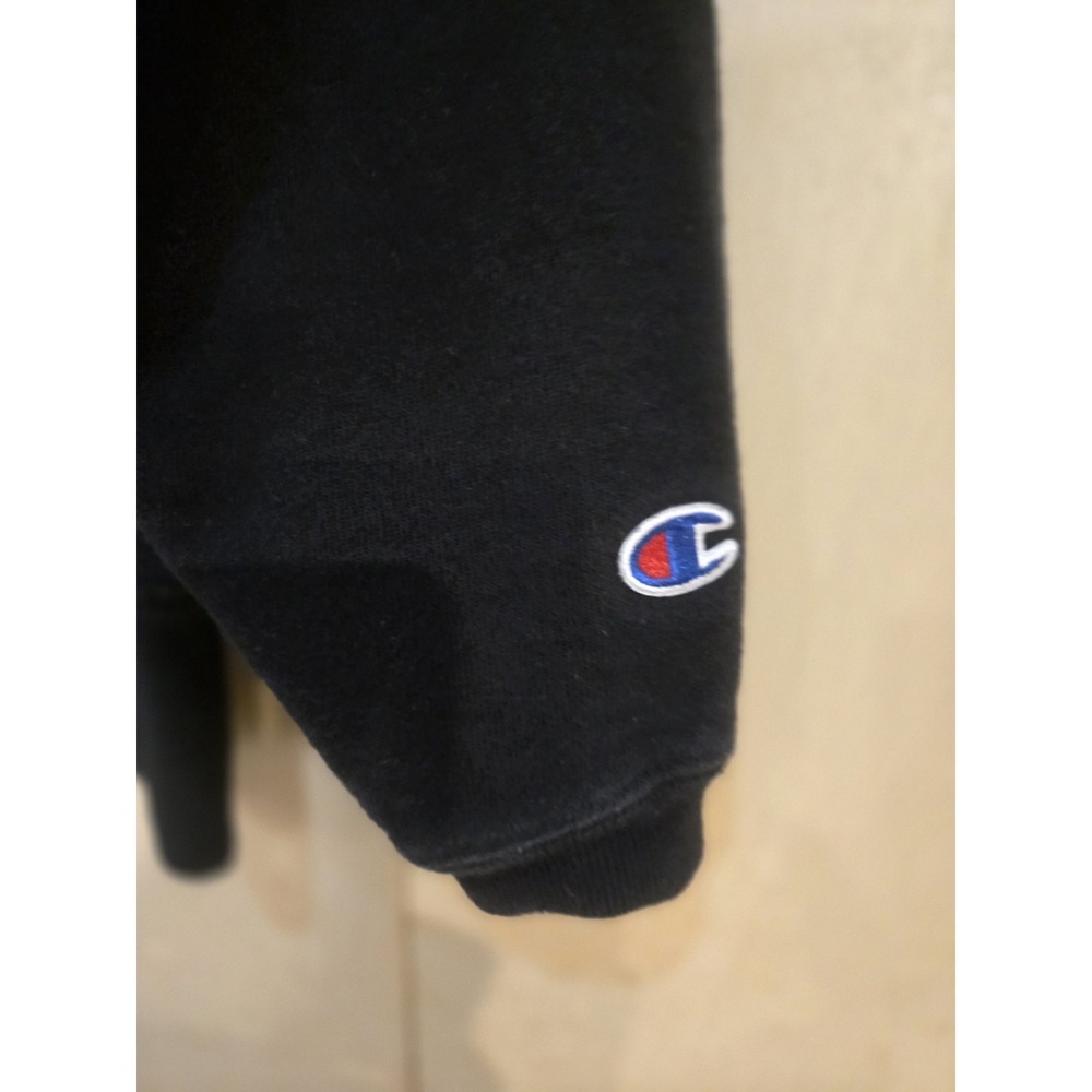 Champion Reverse Weave crewneck sweatshirt in black featuring large embroidered - Picture 4 of 7